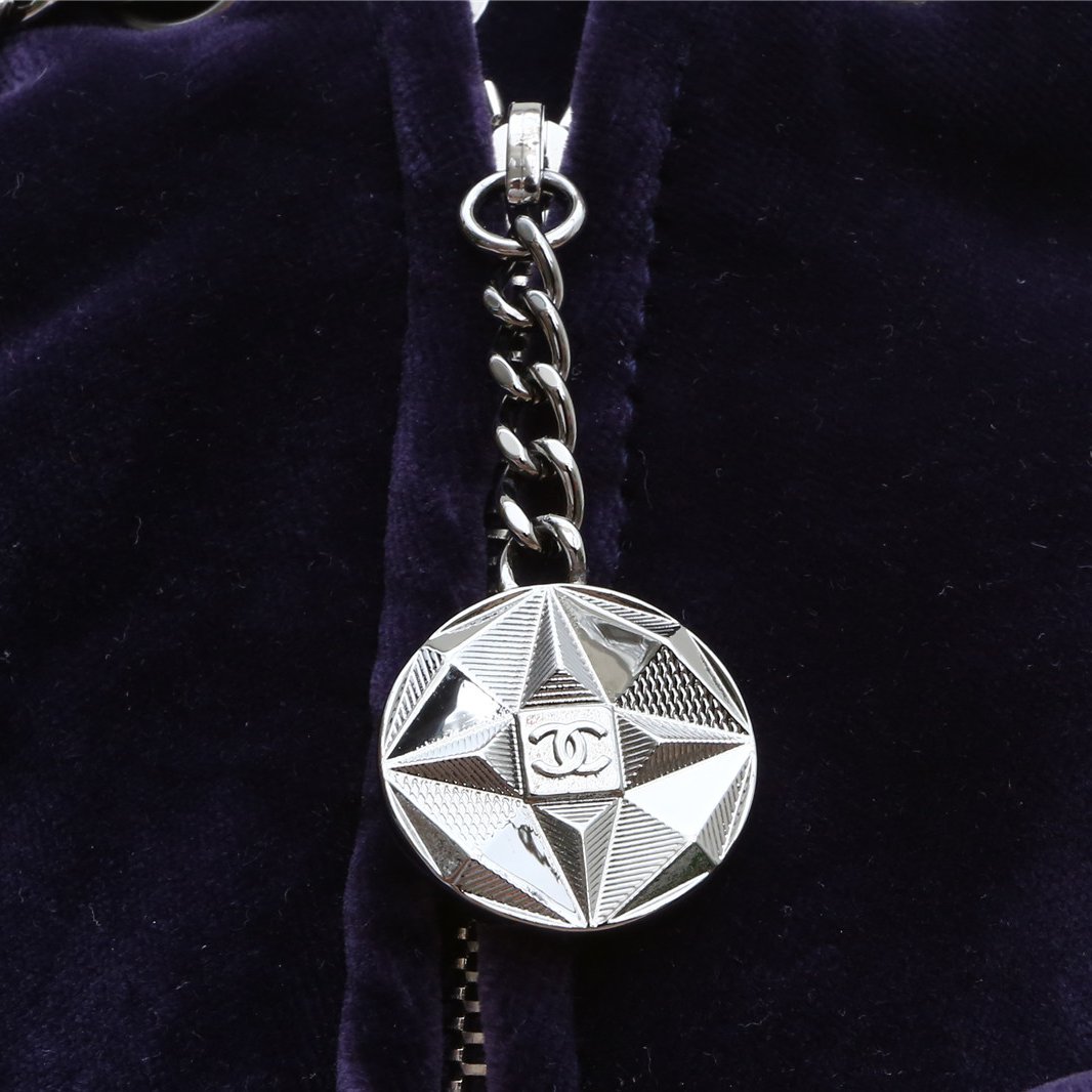 CHANEL Vintage Showpiece Velvet Mini Frog Bag, Purple Velvet, 2013, Sliver Hardware