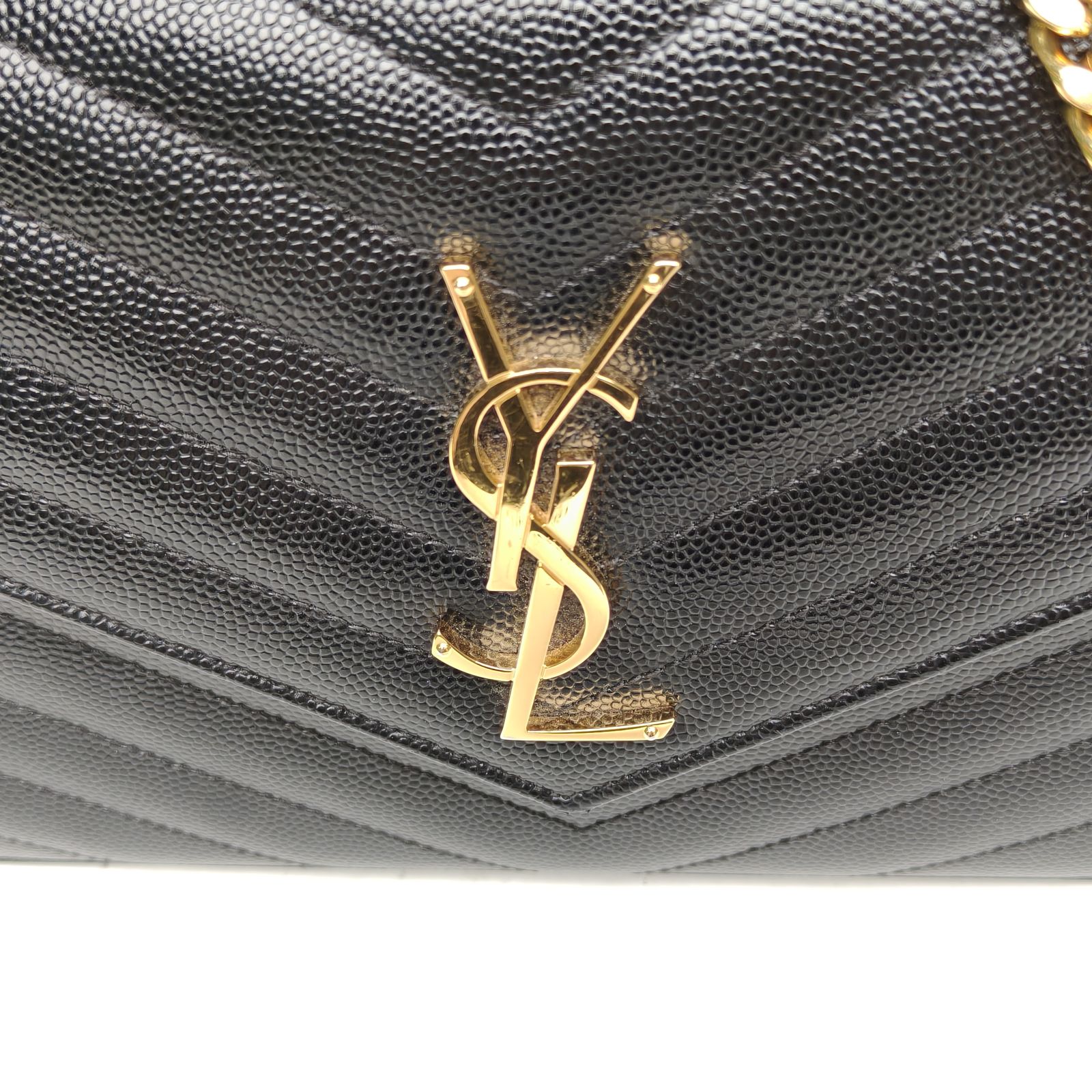 *SAINT LAURENT CASSANDRA WOC Herringbone Envelope Chain Bag-Hana Vintage
