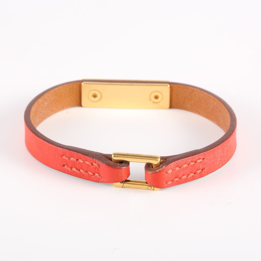 HERMES CDC Bracelet Leather Narrow Version Grained Leather-Hana Vintage