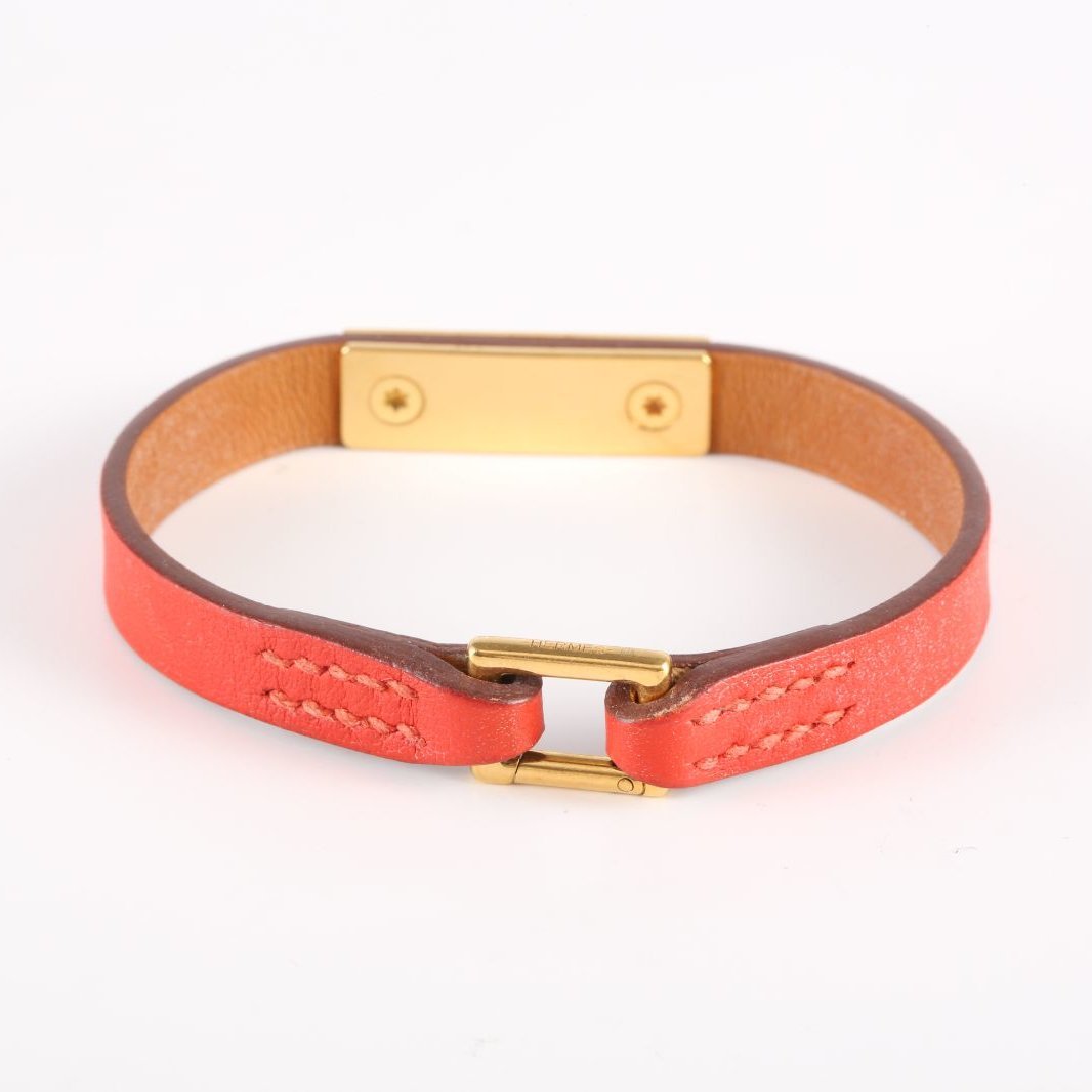 HERMES CDC Bracelet Leather Narrow Version Grained Leather-Hana Vintage