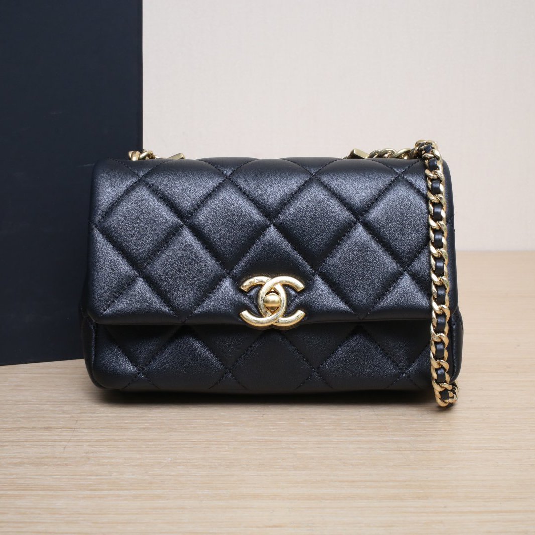 *CHANEL CF Large Mini 20CM Rhinestone Chain Handle-Hana Vintage