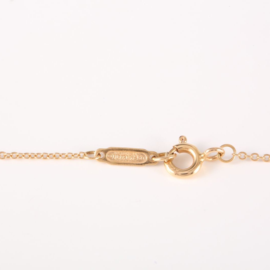 TIFFANY&CO Tiffany T Smile Necklace Small Size Full Diamonds 18K Rose Gold,Diamond-Hana Vintage