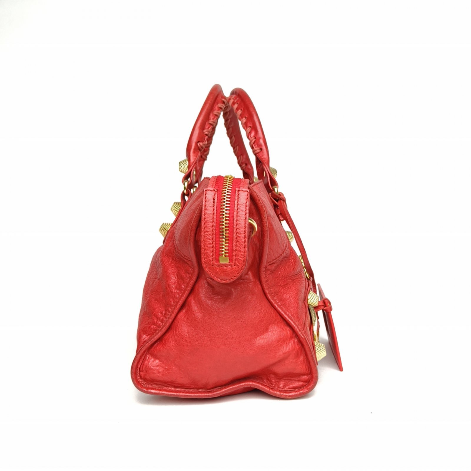 *BALENCIAGA Red Gold Hardware CLASSIC CITY Motorcycle Bag 40cm-Hana Vintage