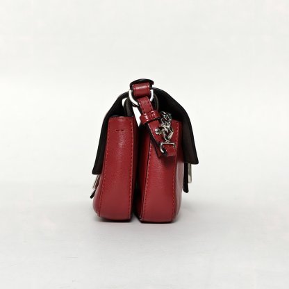 *FENDI Red Snake Skin Sliver Hardware Monster Baguette bag Mini Double-sided Crossbody Bag-Hana Vintage