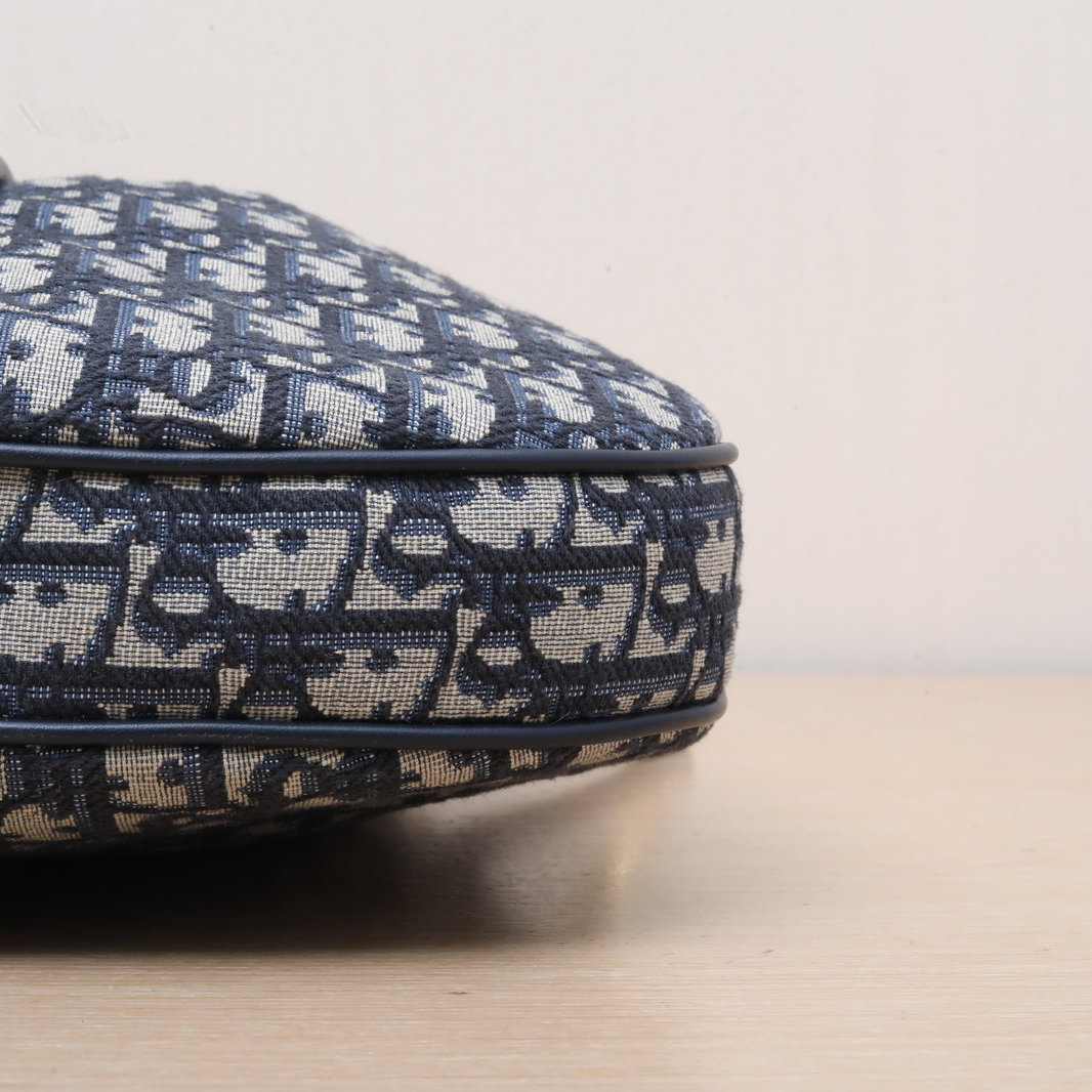 DIOR Ink blue canvas, gold hardware, 2024 Bucket Bag Nolita, Hanging Basket Bag with detachable shoulder strap