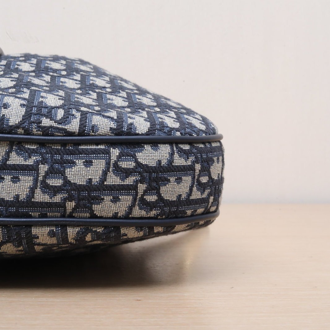 DIOR Ink blue canvas, gold hardware, 2024 Bucket Bag Nolita, Hanging Basket Bag with detachable shoulder strap