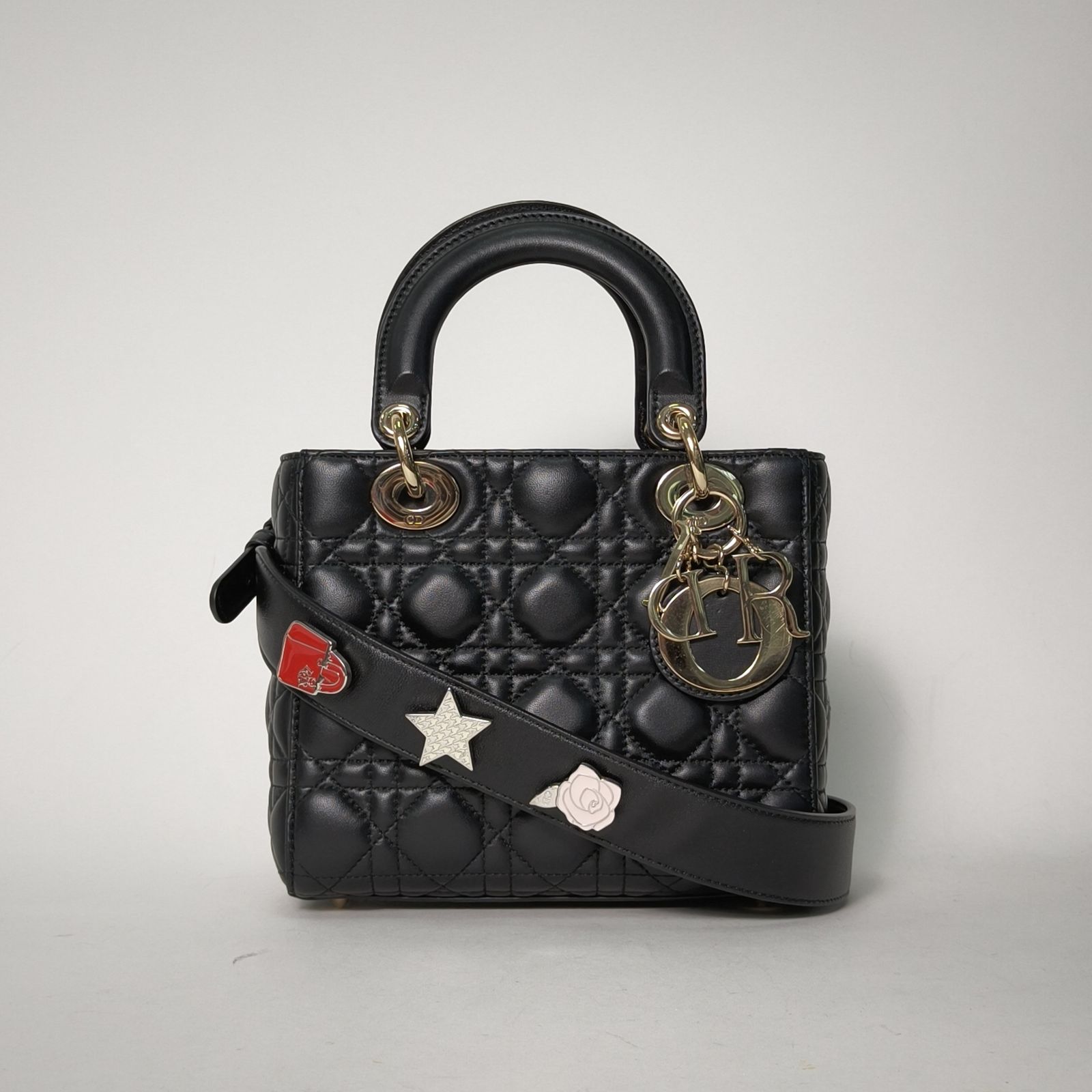 *DIOR Lady Dior Lady Dior Bag, Four Compartments, Badge Shoulder Strap-Hana Vintage