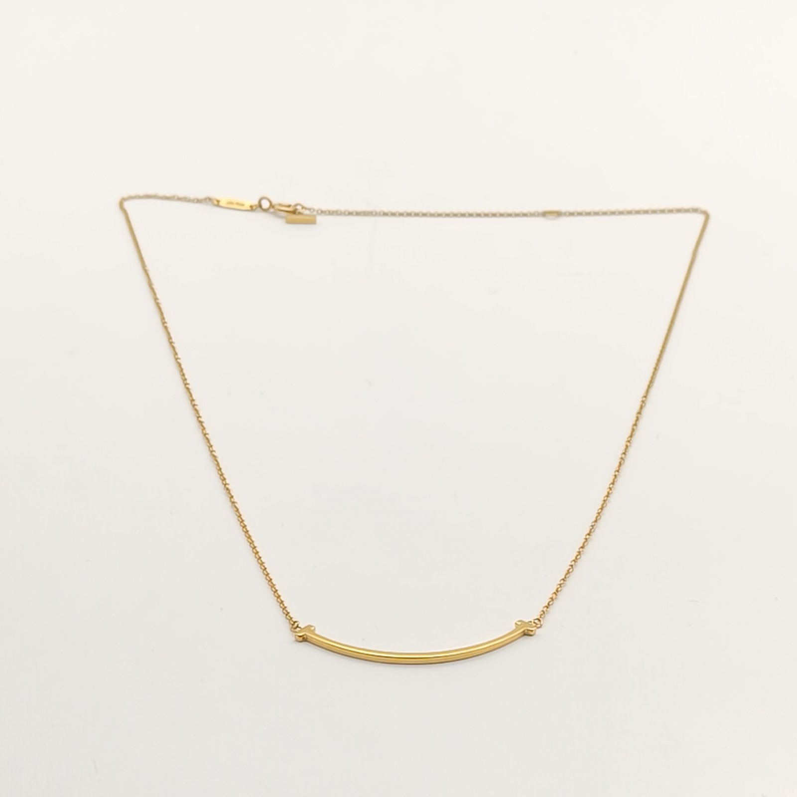 TIFFANY&CO Tiffany T Smile Necklace Small 18K Rose Gold-Hana Vintage