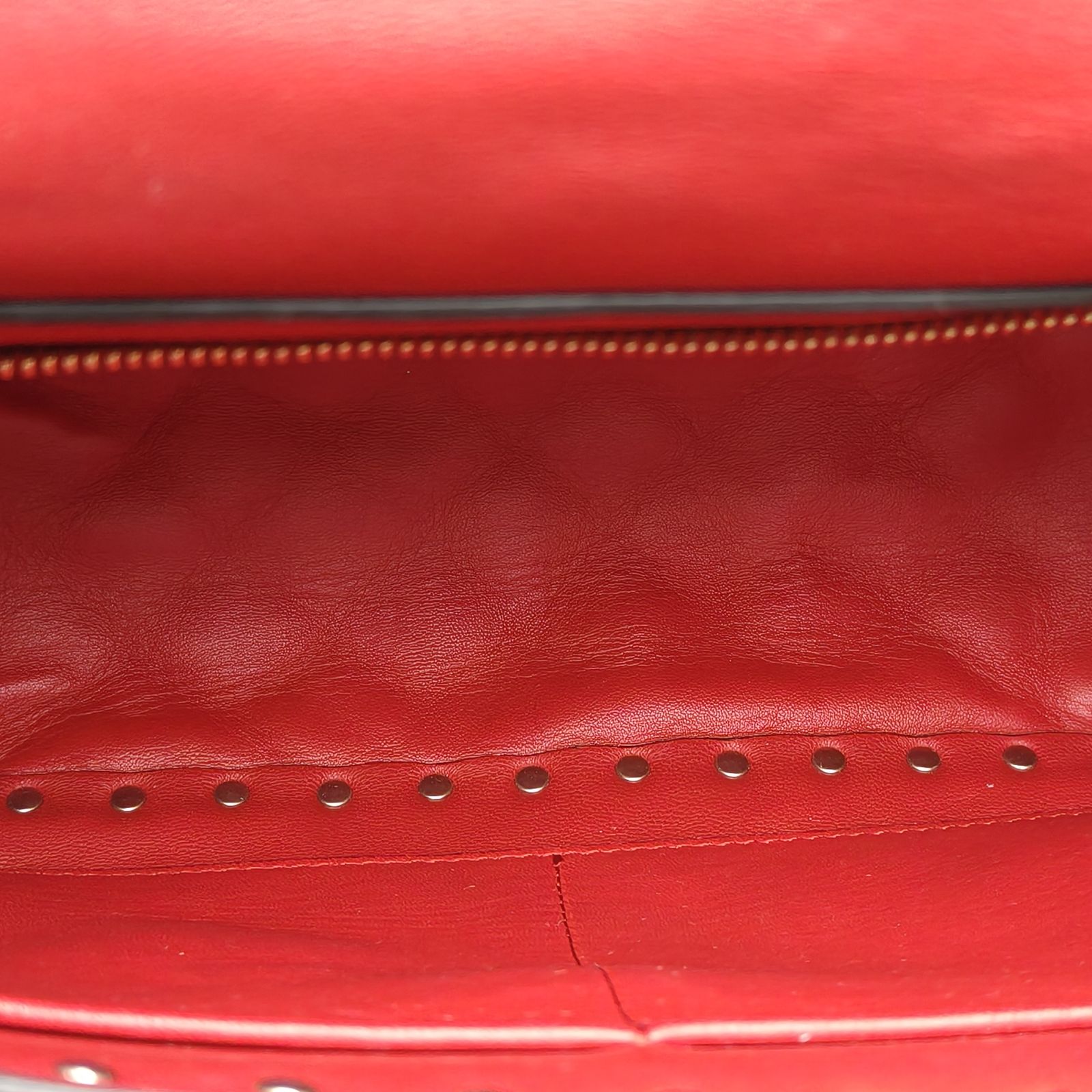 *VALENTINO Red Gold Hardware Stud Chain Bag Shoulder Bag-Hana Vintage