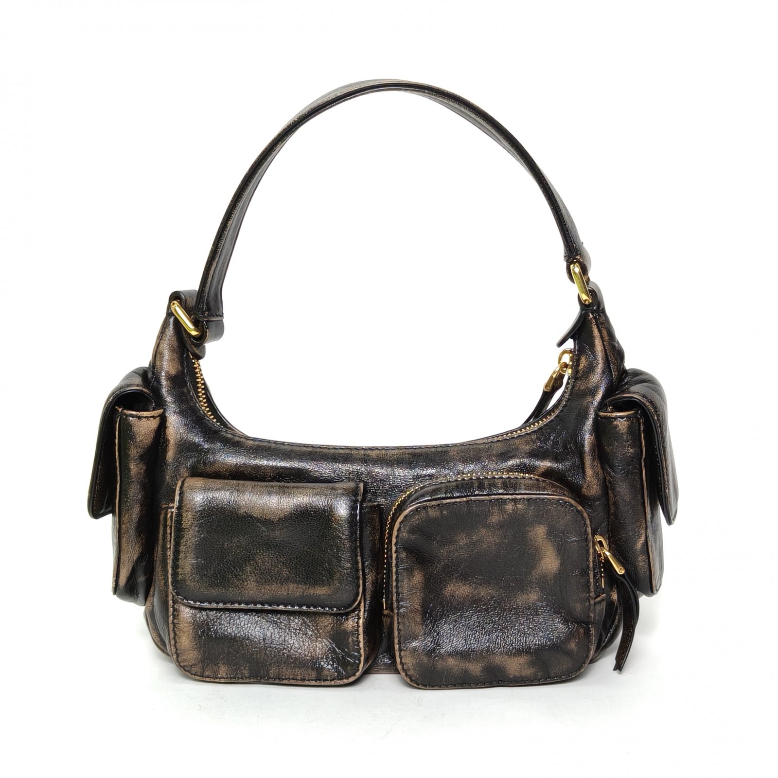 *MIUMIU Hobo Motorcycle Bag Embossed Engraved Logo-Hana Vintage