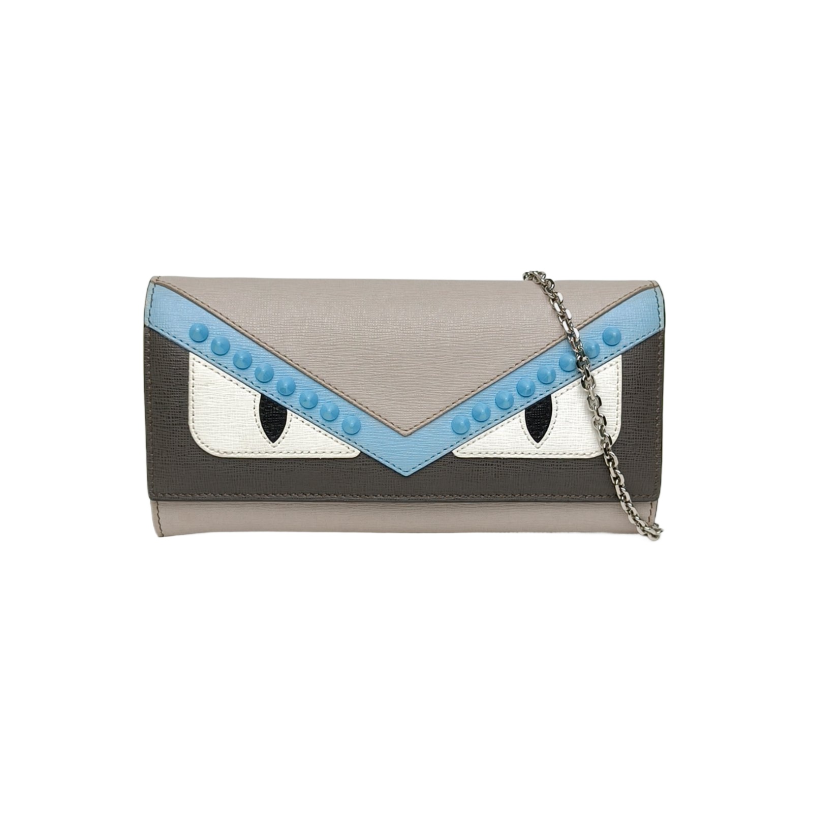 FENDI Color-blocked Sliver Hardware Chain Single-shoulder Mini Monster WOC-Hana Vintage