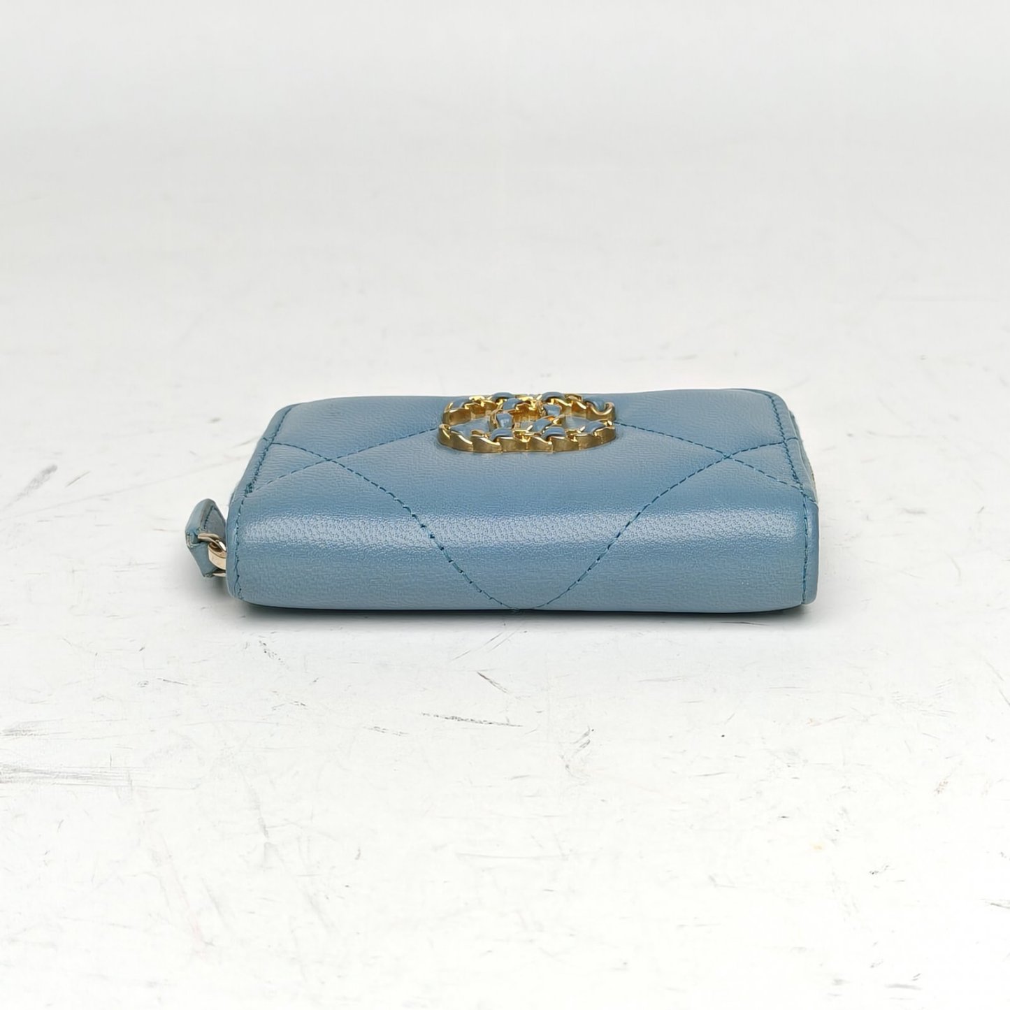 *CHANEL Blue 2020 Gold Hardware 19bag Wallet Card Holder-Hana Vintage