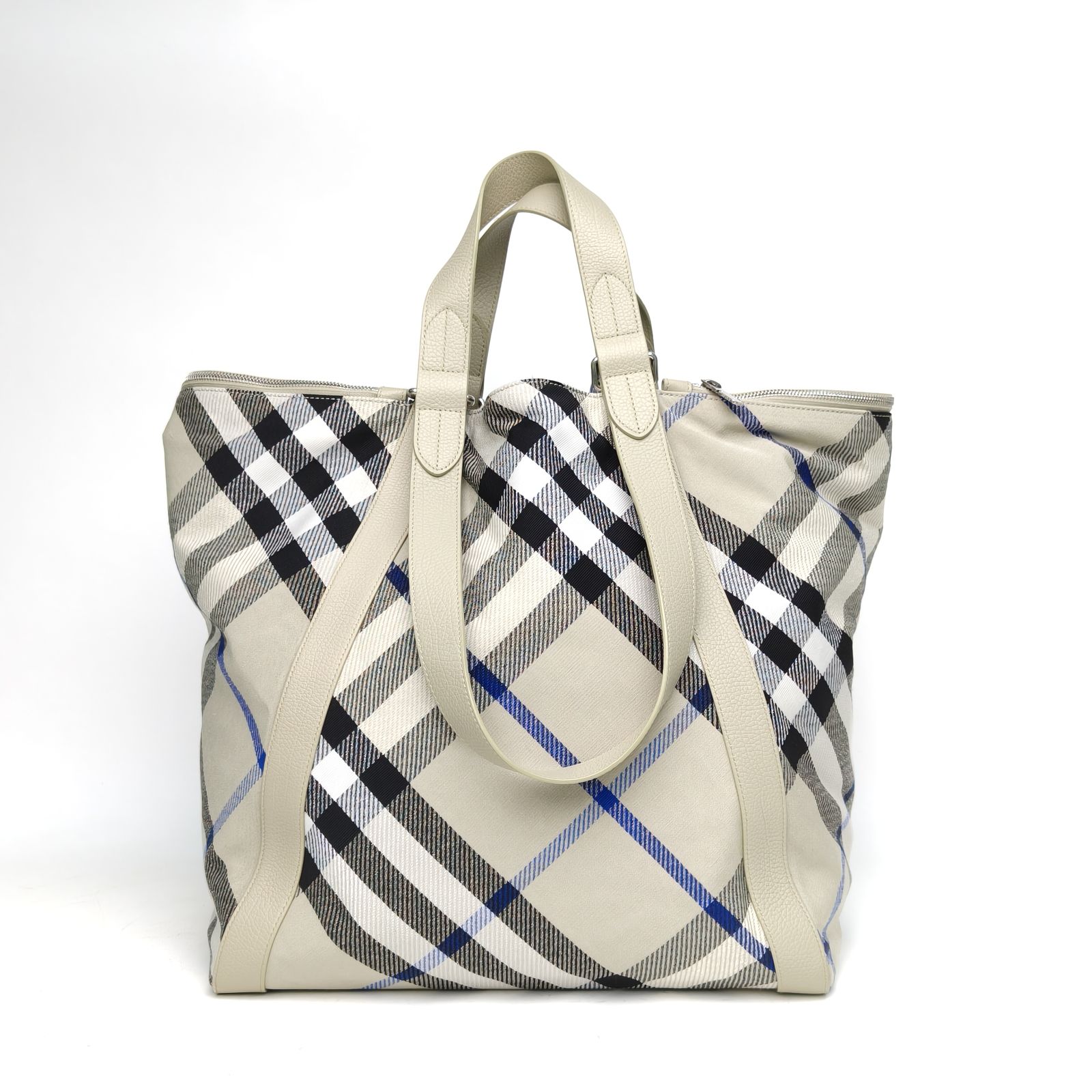 Burberry Burberry Check Canvas Sliver Hardware Tote Bag-Hana Vintage