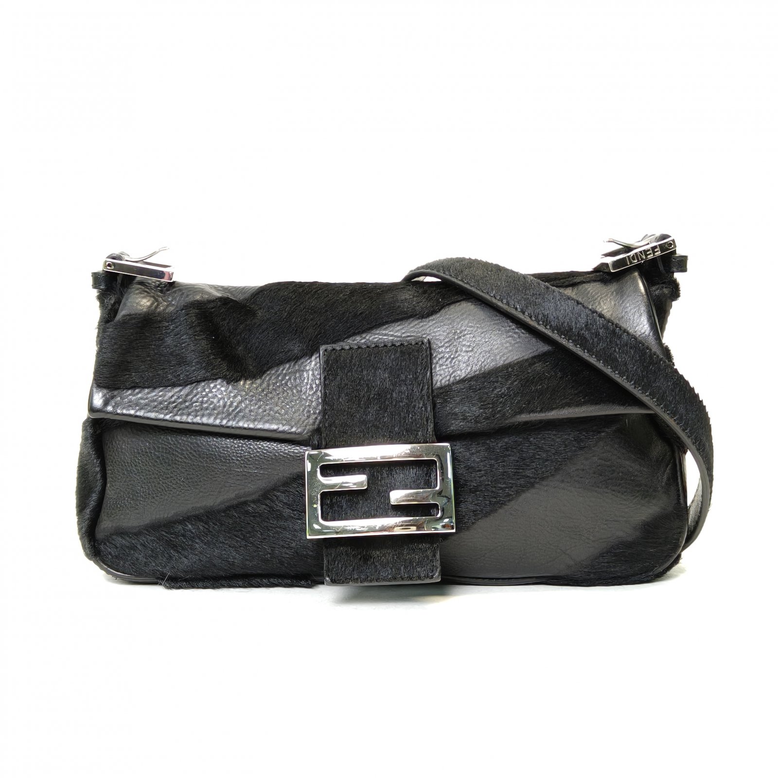 *FENDI Black Horsehair Baguette bag-Hana Vintage