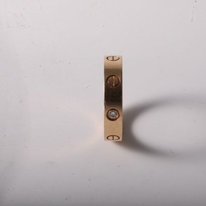 CARTIER LOVE 18K Gold Single Diamond Narrow Ring 18K Rose Gold,Diamond-Hana Vintage