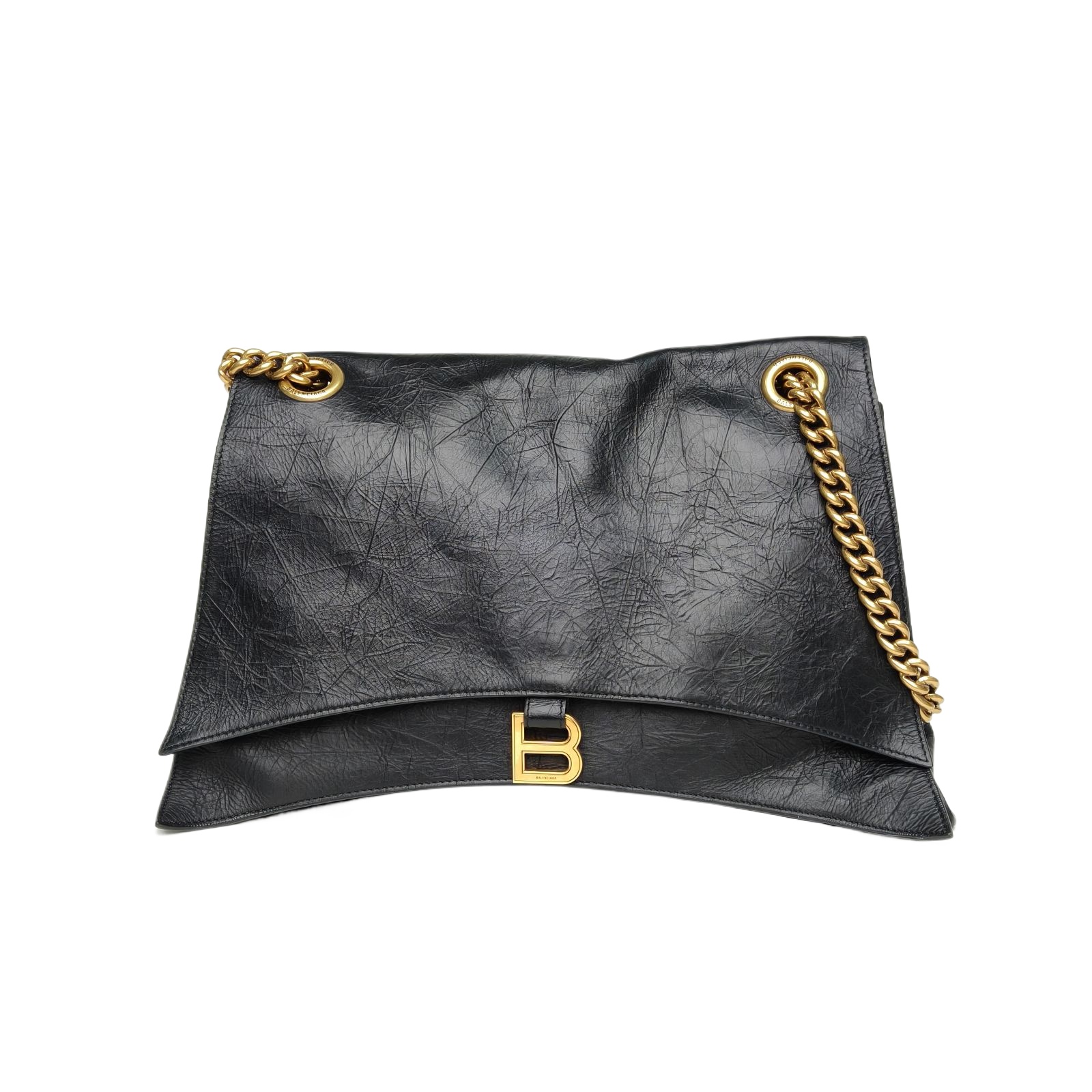 *BALENCIAGA CRUSH Hourglass Vintage Distressed Handheld Shoulder Bag Large-Hana Vintage