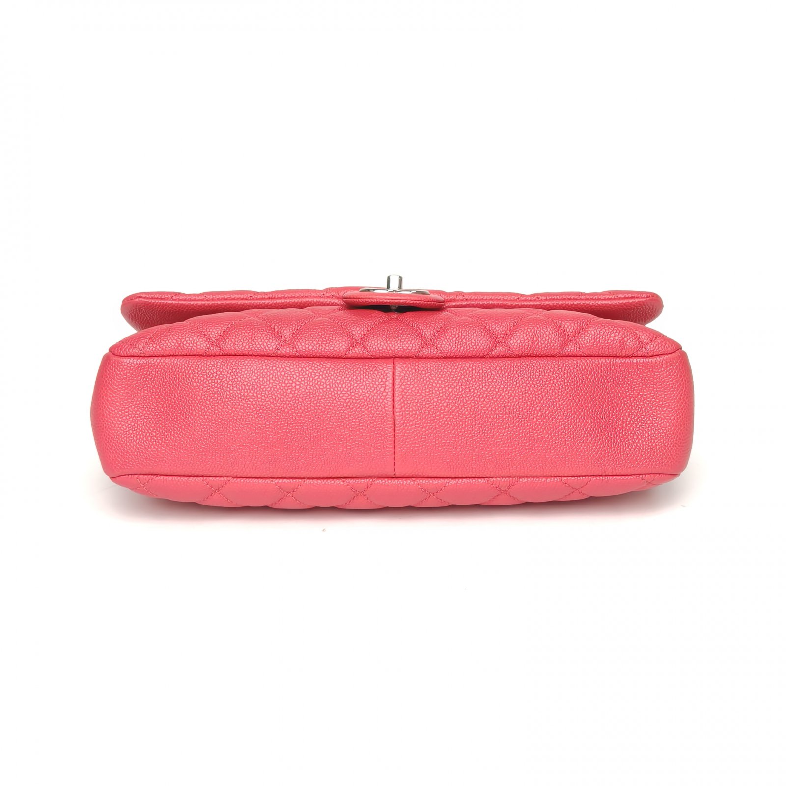 *CHANEL Red 2015 Sliver Hardware Quilted Pattern Seasonal Style with Zipper Camera Bag CF Flap Bag 30cm-Hana Vintage