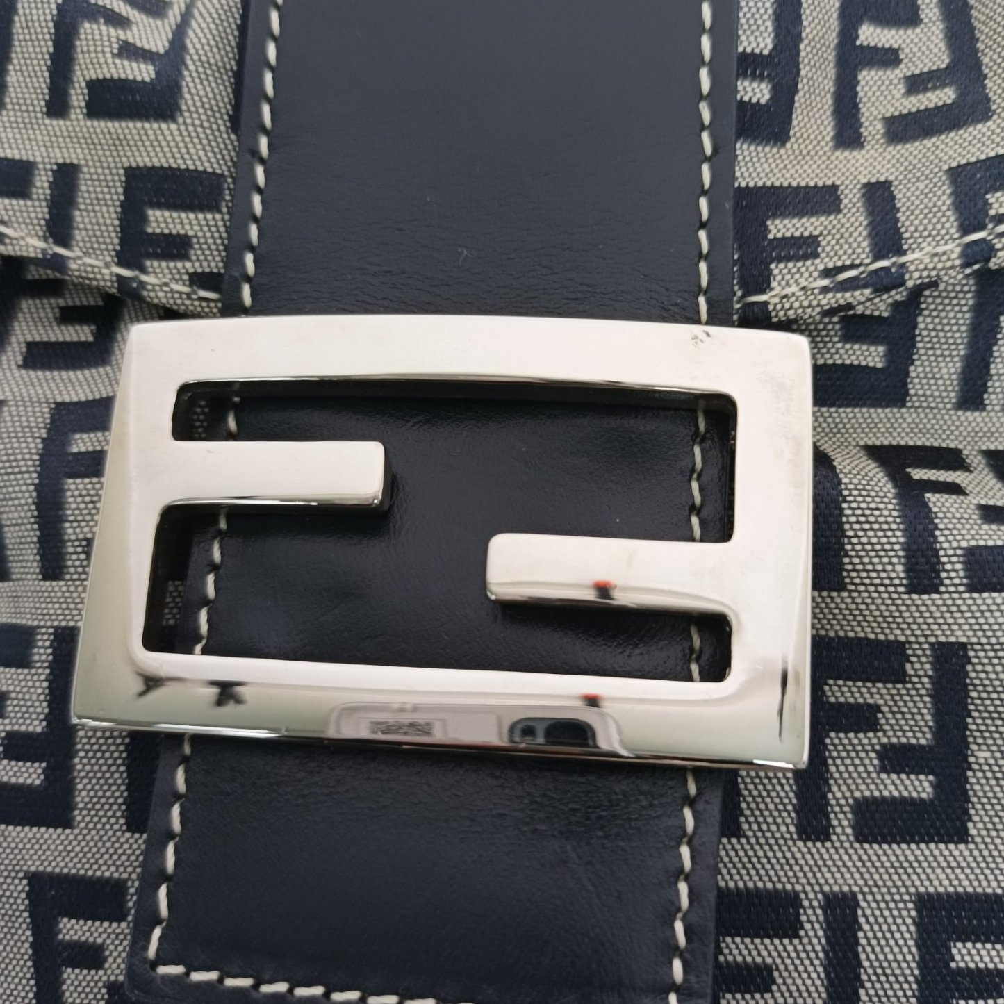 FENDI Monogram Canvas Sliver Hardware Vintage Shoulder Bag Flip Clutch-Hana Vintage