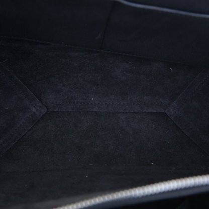 CELINE Black Leather C Trifold Bat Handbag, Large Size