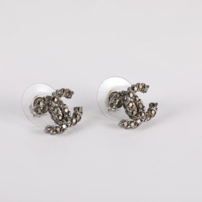 CHANEL Double C Earrings 18V Alloy