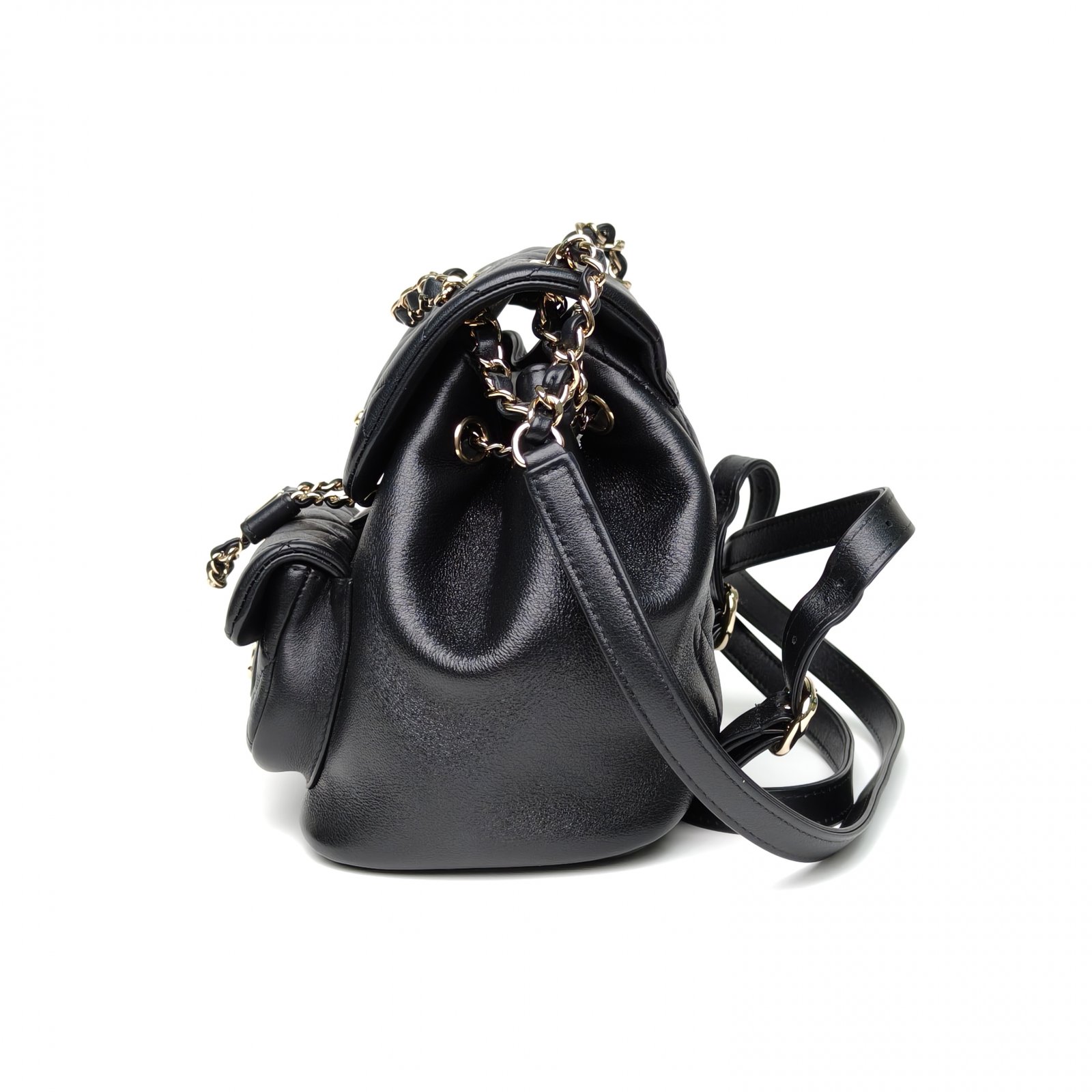 *CHANEL Duma Drawstring Flap Backpack, Single Pocket, Small Size, 18cm-Hana Vintage