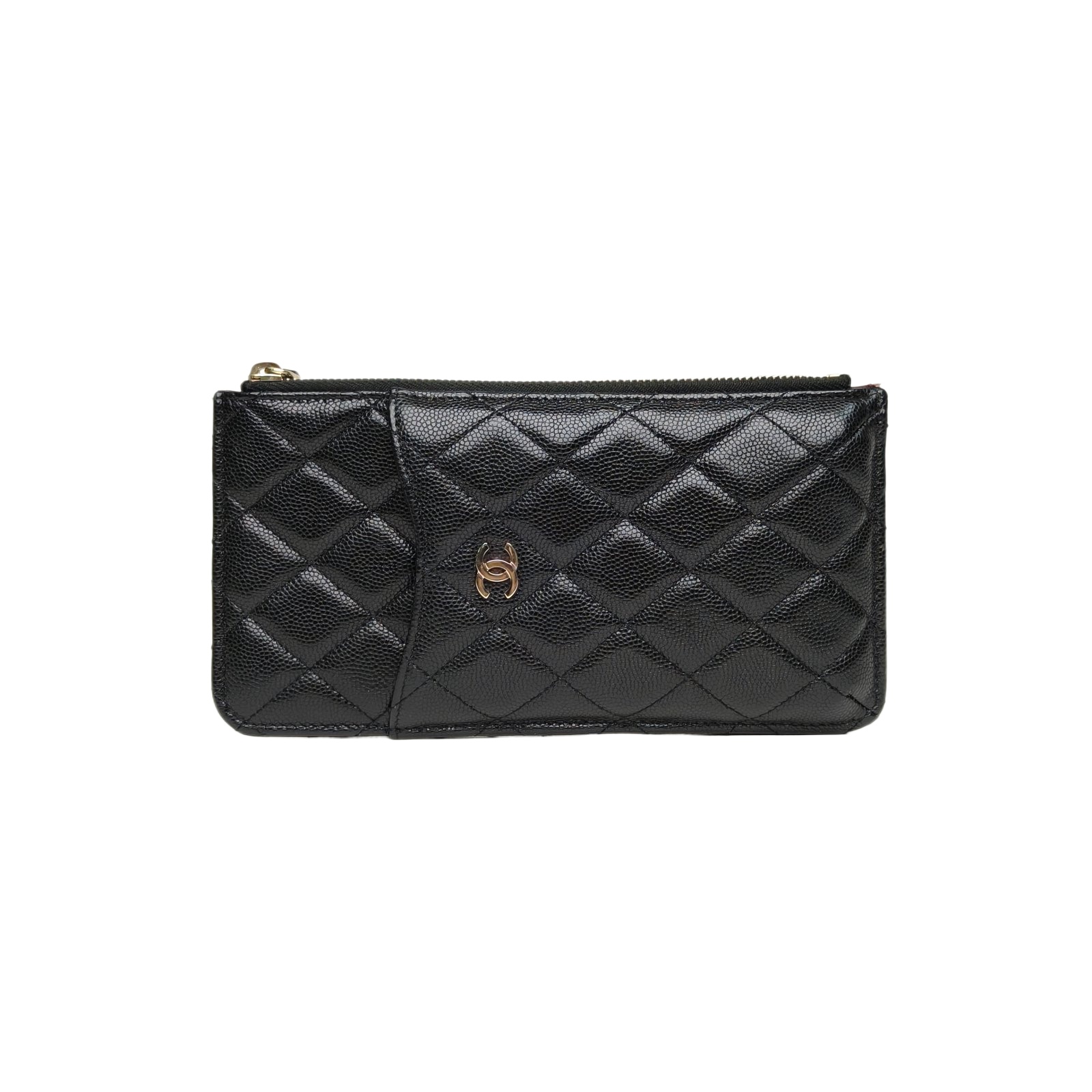 *CHANEL Black 2020 Gold Hardware Long Phone Case Card Holder-Hana Vintage