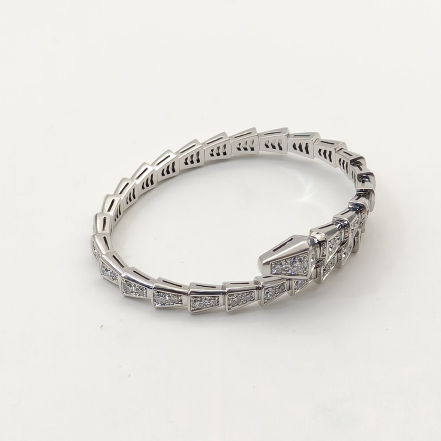 BVLGARI Serpenti 18K Gold Diamond Bracelet Narrow Version 18K White Gold,Diamond-Hana Vintage