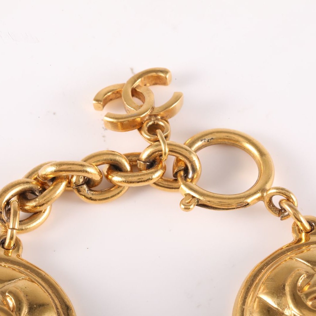 CHANEL Vintage Checkerboard Bracelet Alloy-Hana Vintage