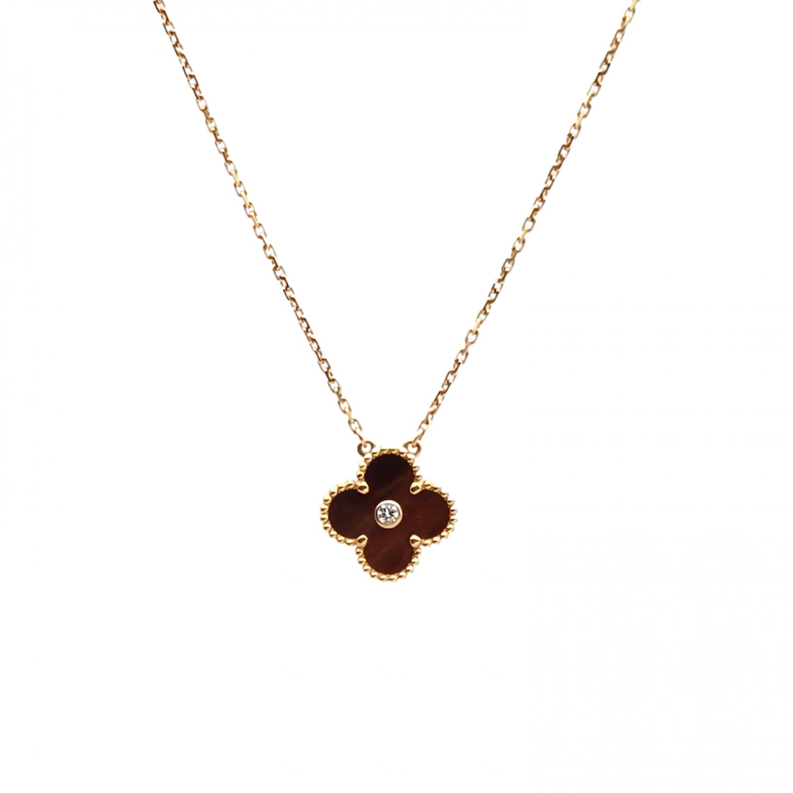 VAN CLEEF&ARPELS Vintage Alhambra Medium Single Motif Necklace 2017 Christmas Single Diamond Diamond,18K Rose Gold-Hana Vintage