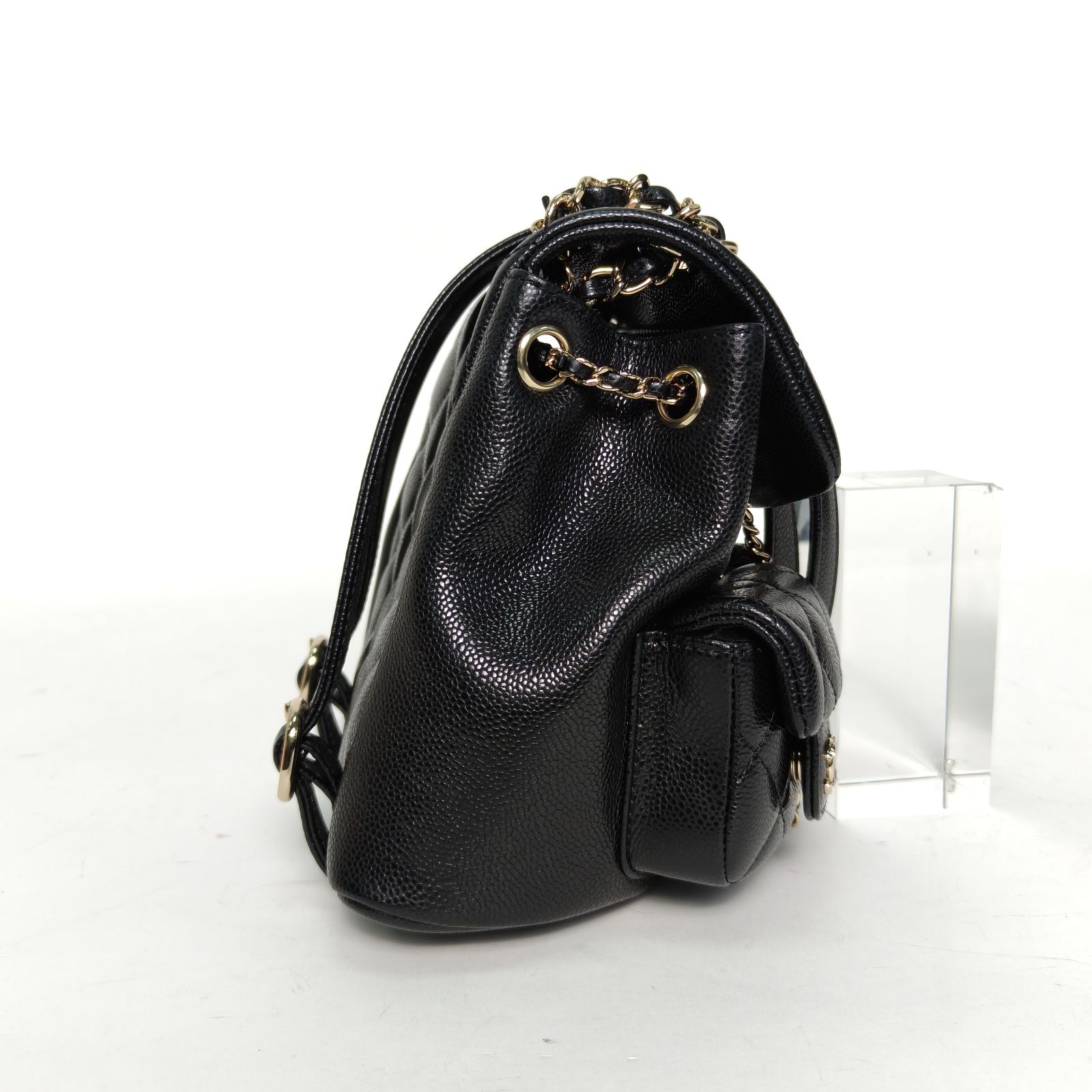 *CHANEL Duma Drawstring Flap Backpack Double Pocket Small 18cm-Hana Vintage