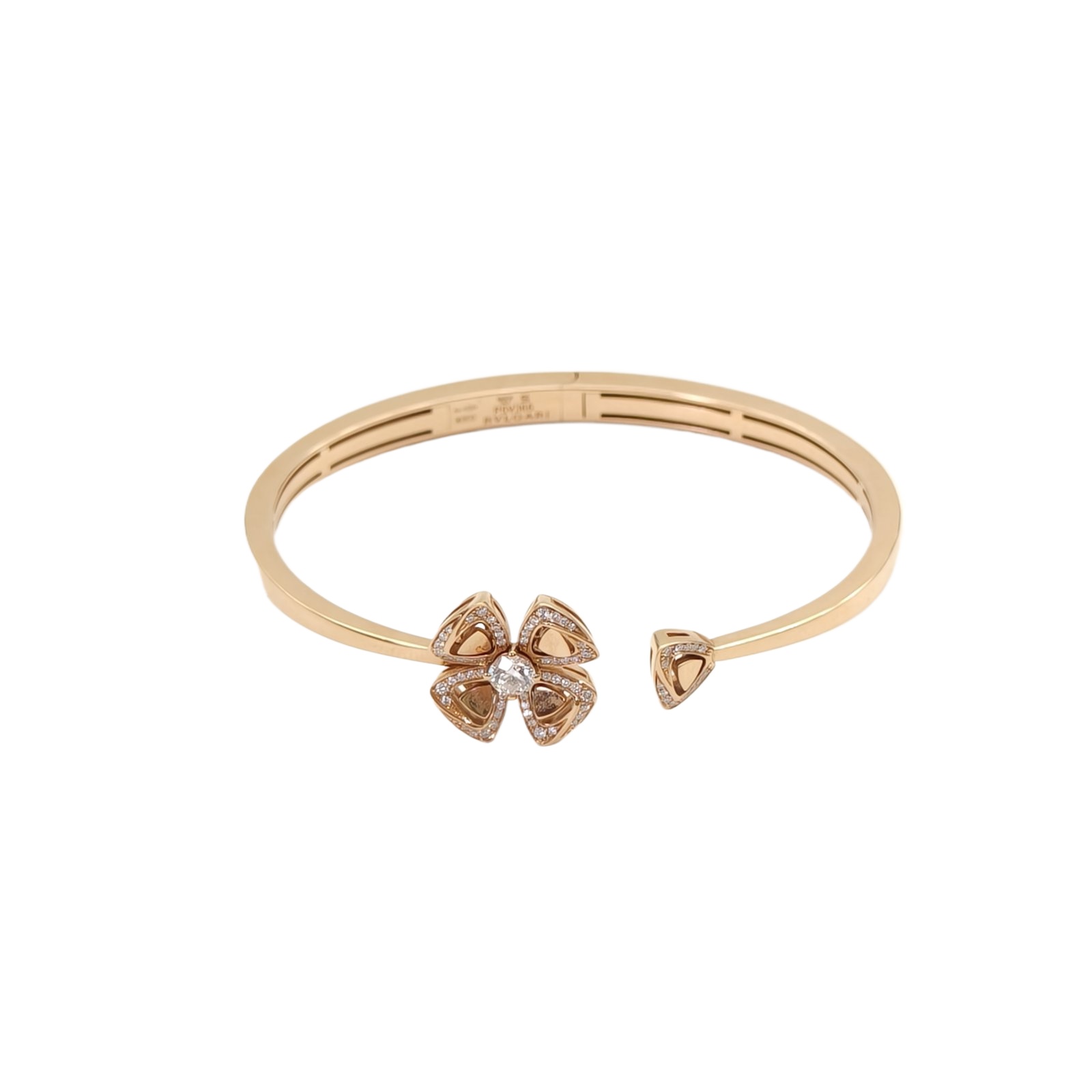 BVLGARI Rose Gold Fiorever Collection Full Diamond Open Bracelet S 18K 18K Rose Gold,Diamond-Hana Vintage