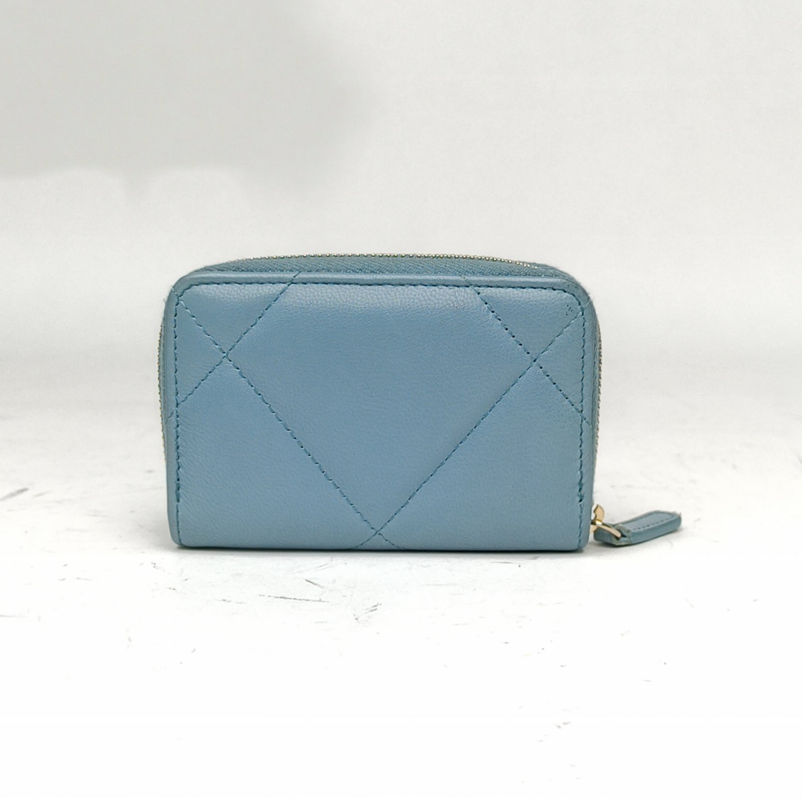 *CHANEL Blue 2020 Gold Hardware 19bag Wallet Card Holder-Hana Vintage