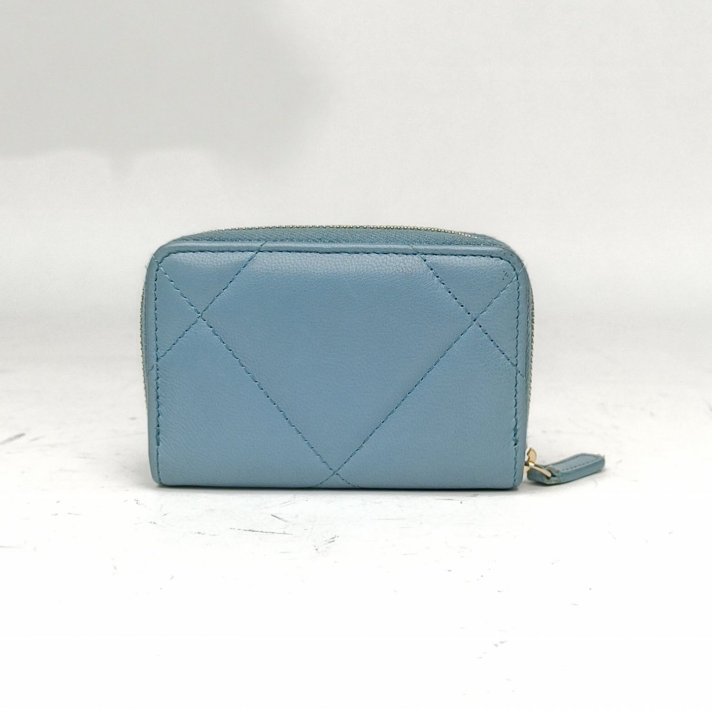 *CHANEL Blue 2020 Gold Hardware 19bag Wallet Card Holder-Hana Vintage