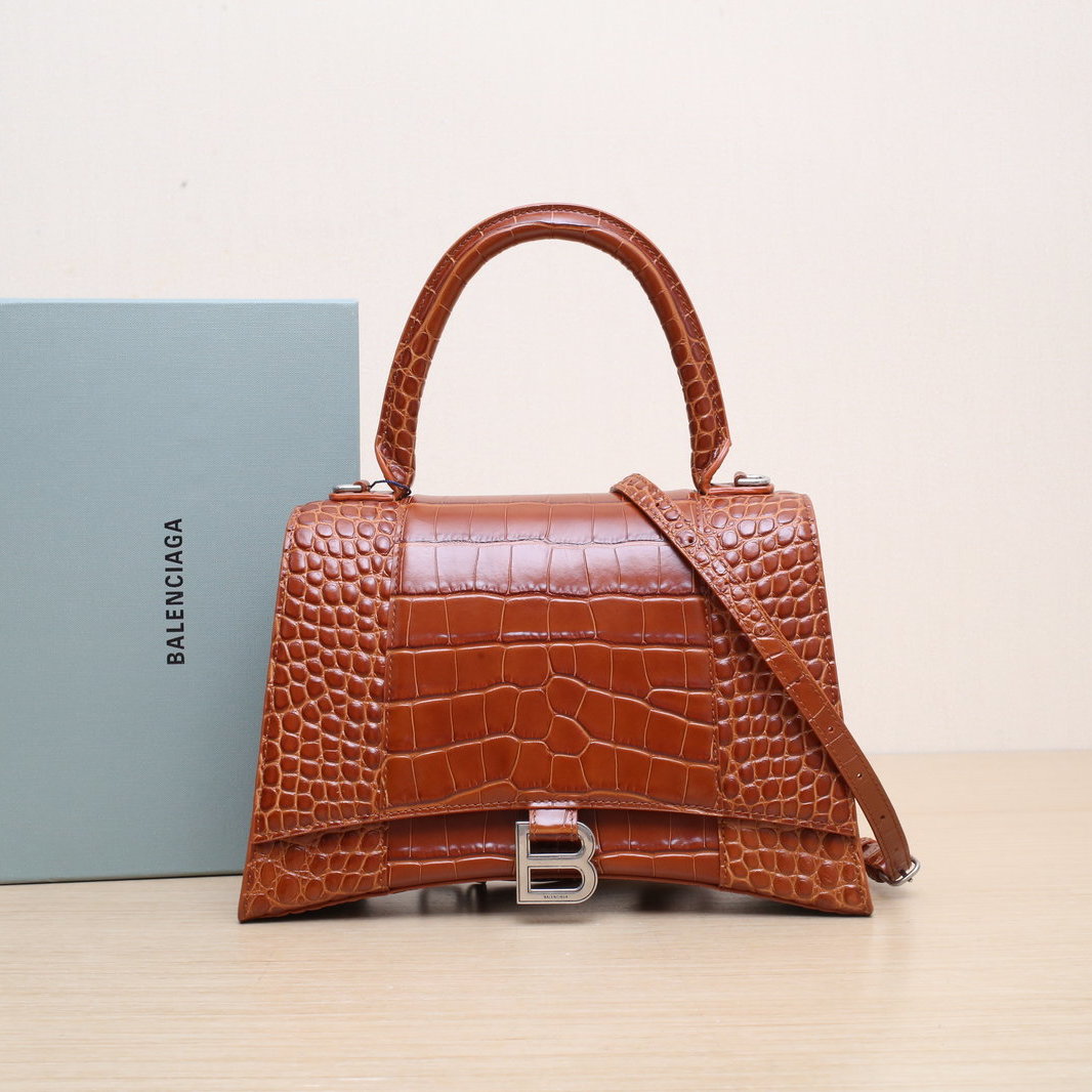 *BALENCIAGA Hourglass (M size) with Alligator Embossing-Hana Vintage