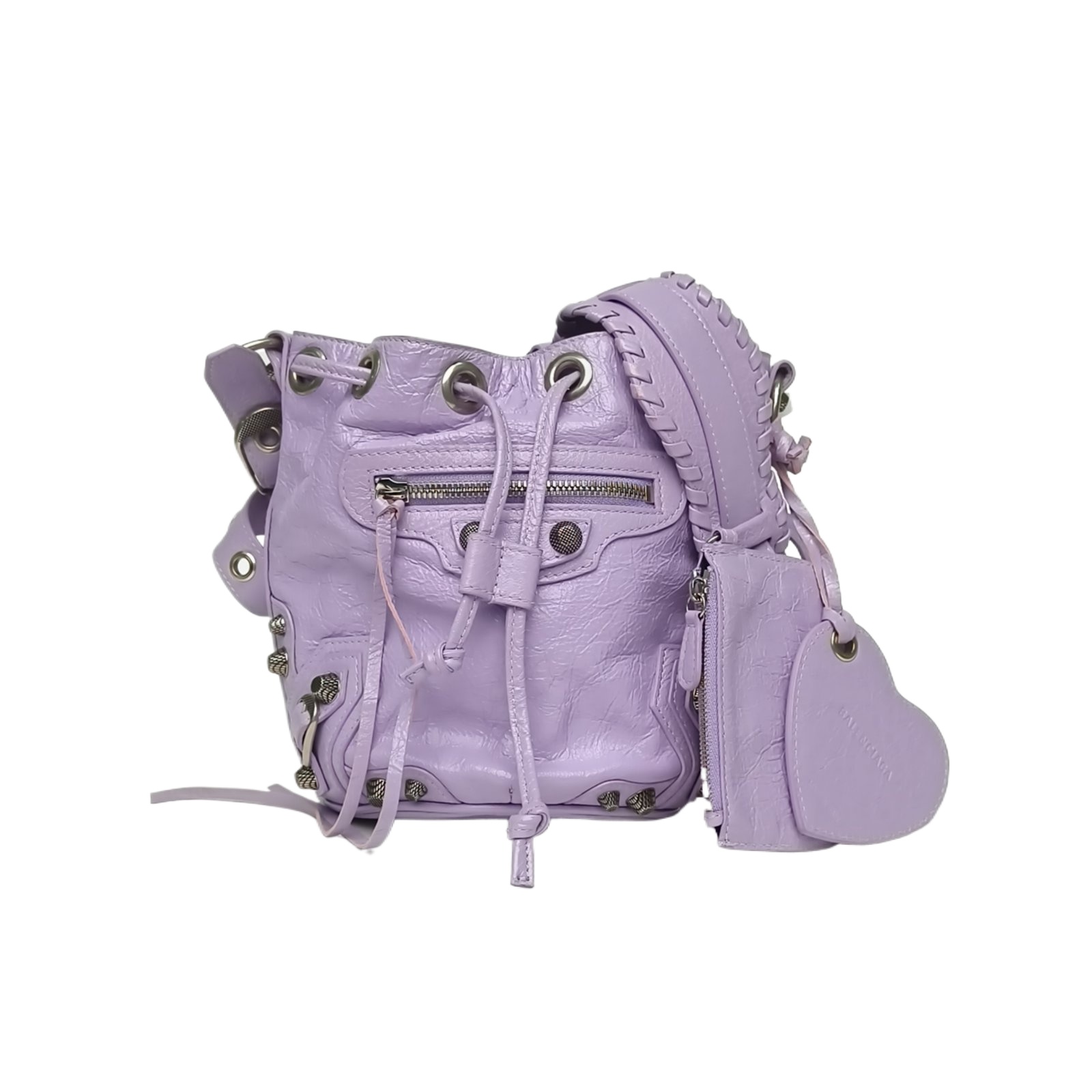 *BALENCIAGA Purple Sweet Potato Color Sliver Hardware CLASSIC FIRST Motorcycle Bag Bucket Bag-Hana Vintage