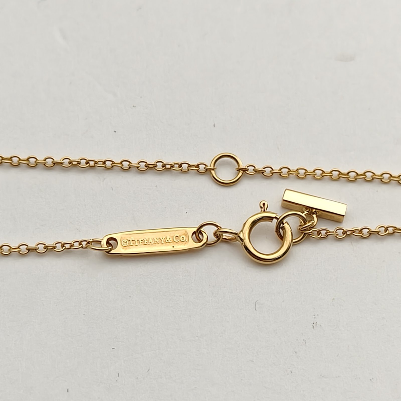 TIFFANY&CO Tiffany T Smile Necklace mini Pavé Diamonds 18K Gold,Diamond-Hana Vintage