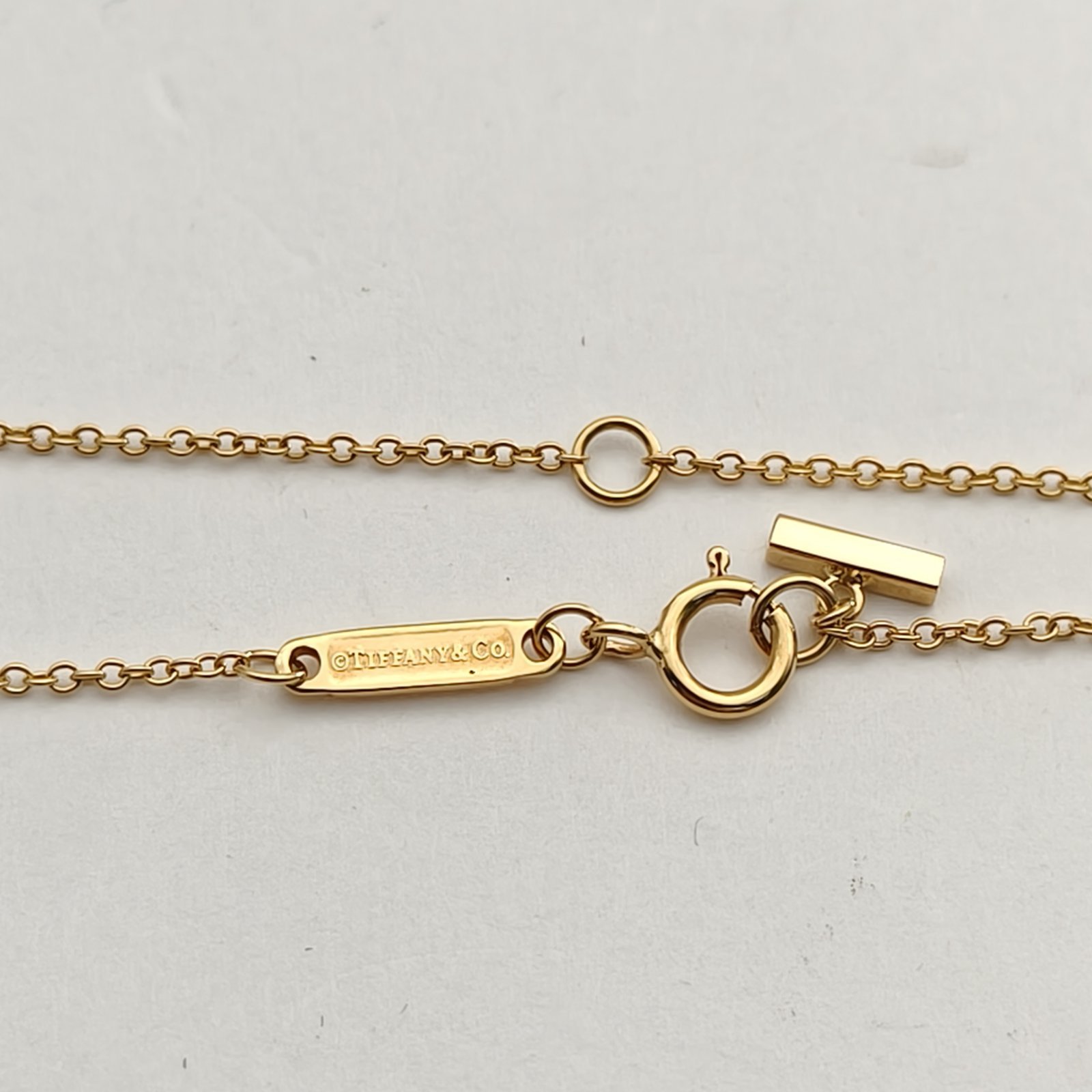TIFFANY&CO Tiffany T Smile Necklace mini Pavé Diamonds 18K Gold,Diamond-Hana Vintage