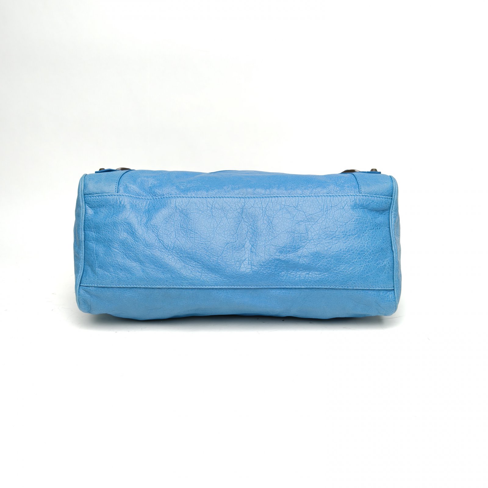 *BALENCIAGA Blue Tungsten Steel Buckle Motorcycle Bag-Hana Vintage