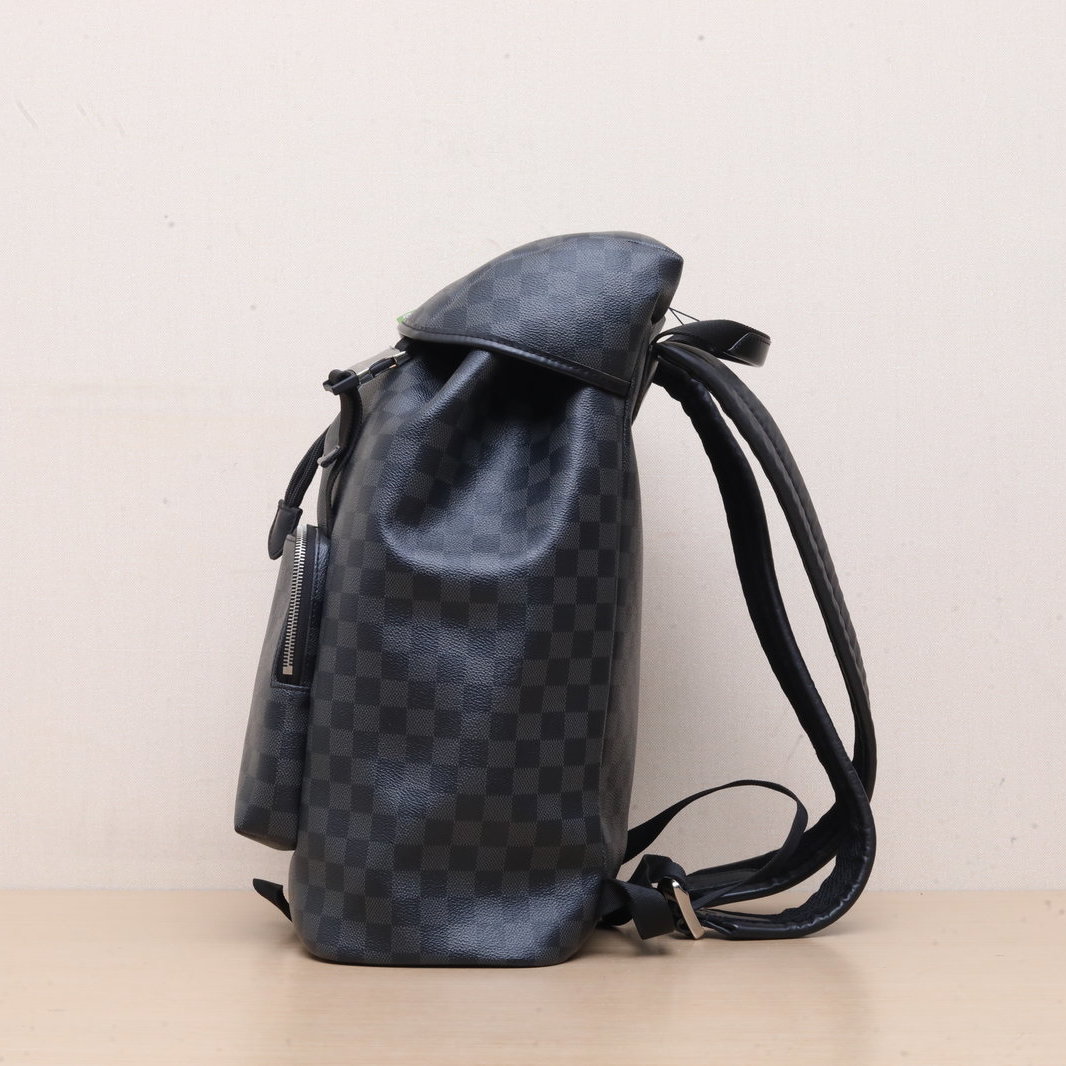 *LOUIS VUITTON Black Chessboard PVC 2018 Zack Flap Backpack-Hana Vintage