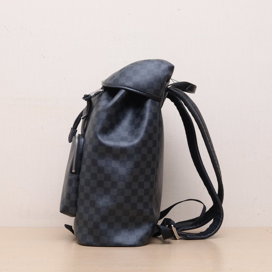 *LOUIS VUITTON Black Chessboard PVC 2018 Zack Flap Backpack-Hana Vintage