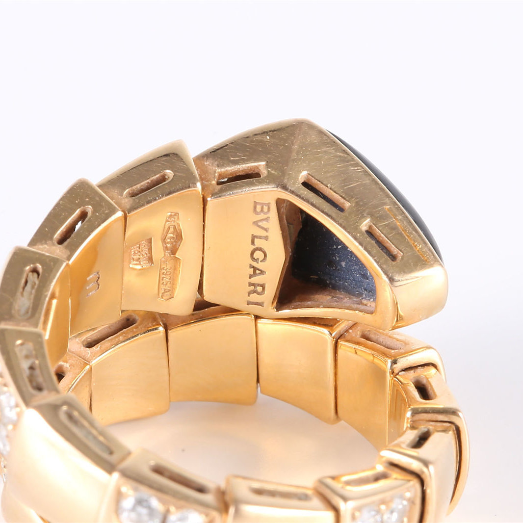BVLGARI Rose Gold SERPENTI Snake Ring with Diamonds 18K 18K Rose Gold,Diamond-Hana Vintage