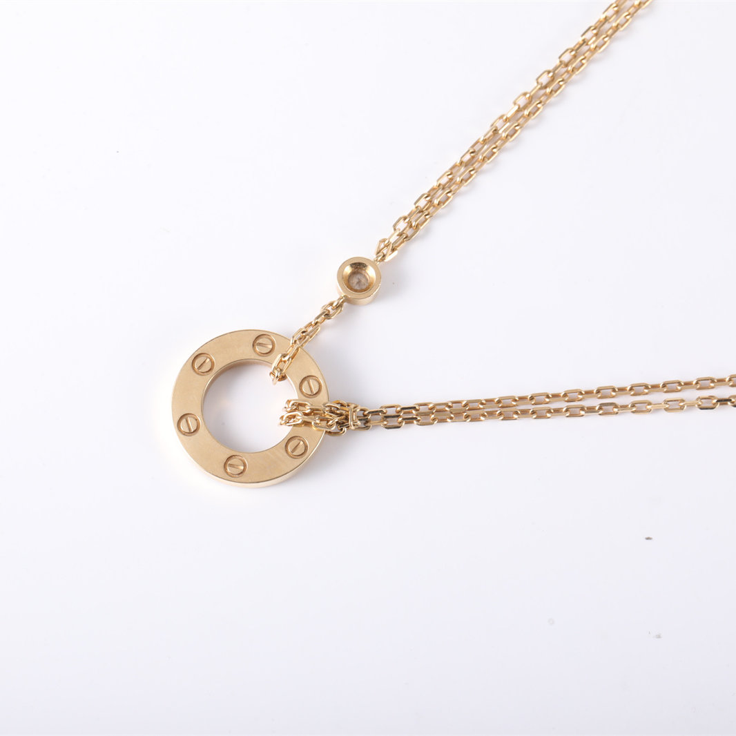 CARTIER LOVE 18K Gold Pendant Necklace with 2 Diamonds 18K Gold,Diamond-Hana Vintage