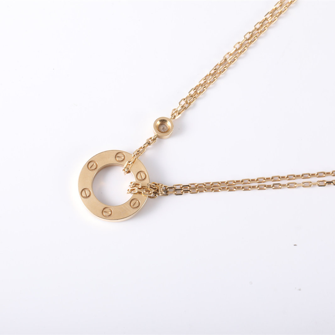 CARTIER LOVE 18K Gold Pendant Necklace with 2 Diamonds 18K Gold,Diamond-Hana Vintage