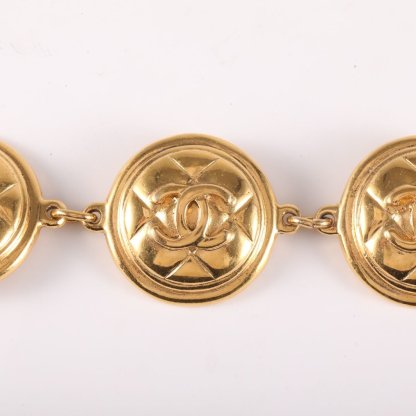 CHANEL Vintage Checkerboard Bracelet Alloy-Hana Vintage