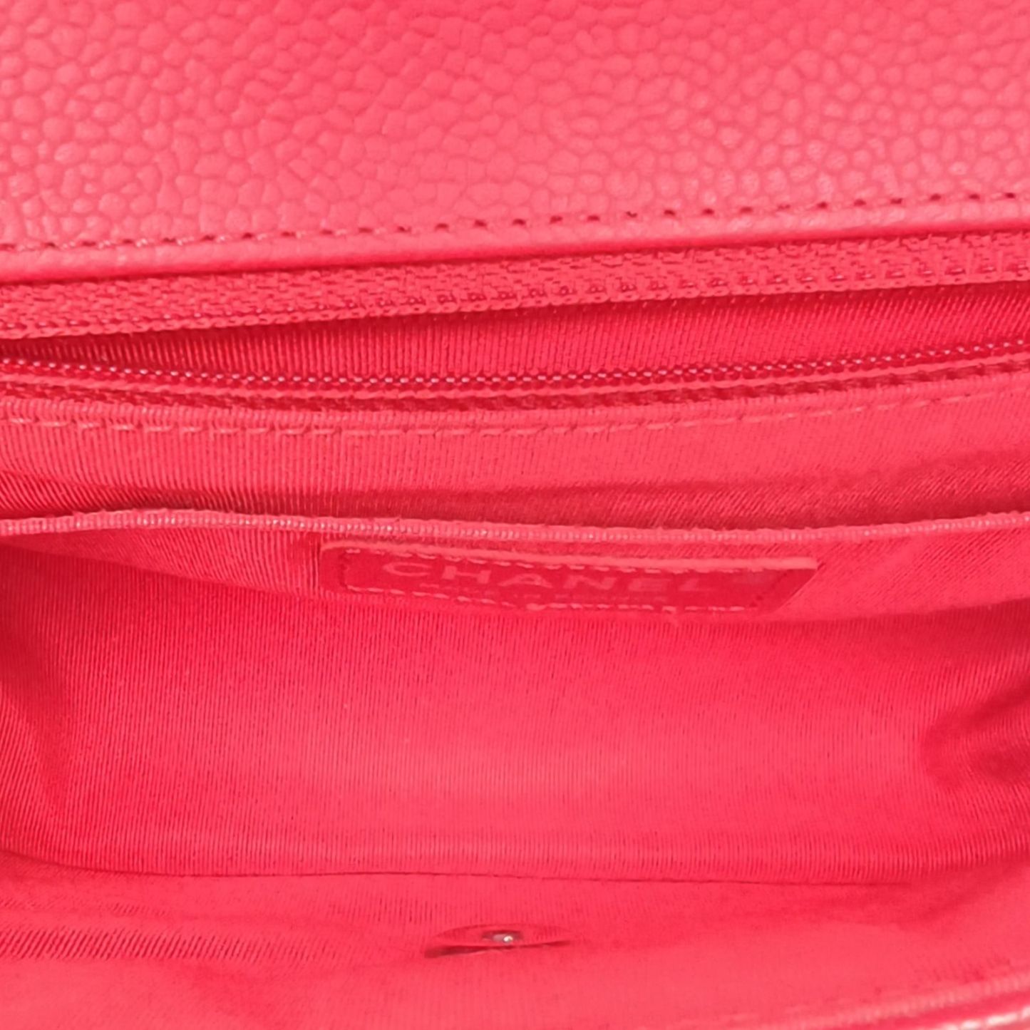 CHANEL Red 2018 Sliver Hardware CF Flap Bag Seasonal mini 18cm V-shaped