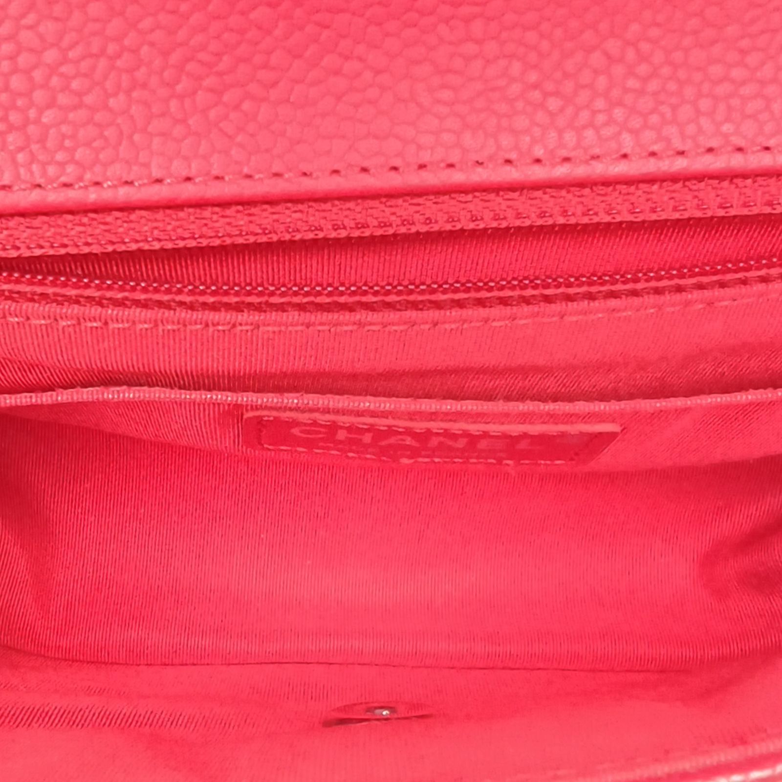 CHANEL Red 2018 Sliver Hardware CF Flap Bag Seasonal mini 18cm V-shaped