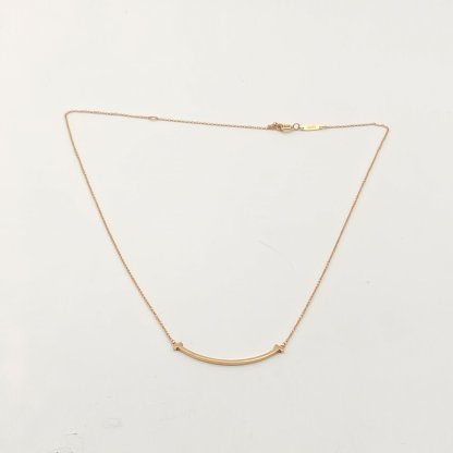 TIFFANY&CO Tiffany T Smile Necklace Small 18K Rose Gold-Hana Vintage