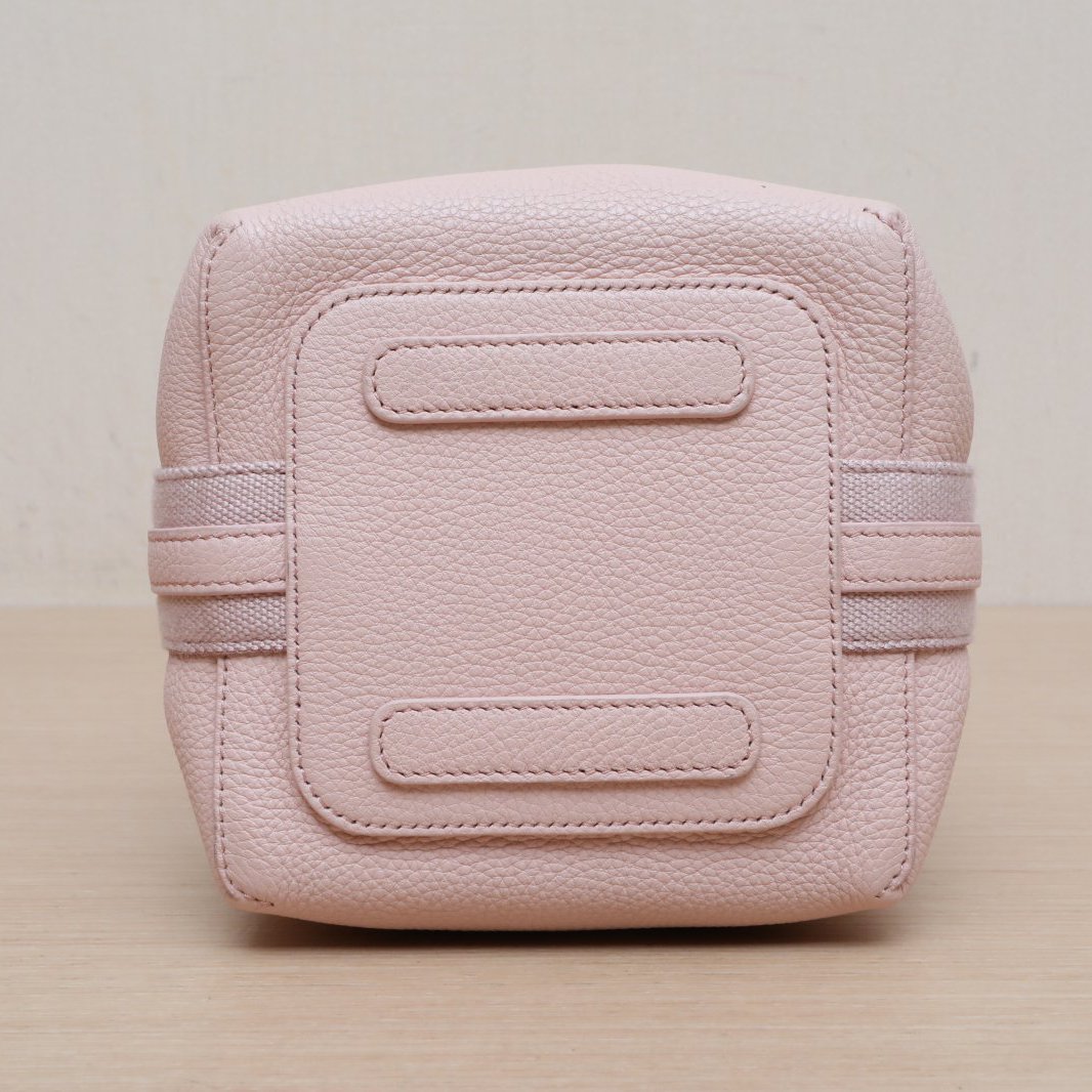 *LOROPIANA Pink Sliver Hardware Single-shoulder Bucket Bag, Small Size, New Style-Hana Vintage