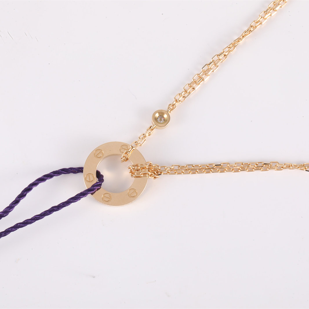CARTIER LOVE 18K Gold Pendant Necklace with 2 Diamonds 18K Gold,Diamond-Hana Vintage