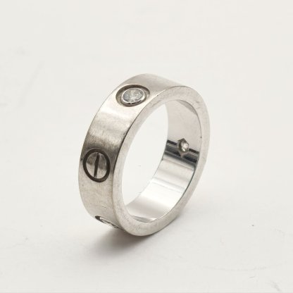 CARTIER LOVE 18K Gold 3 Diamonds Ring 18K White Gold,Diamond-Hana Vintage